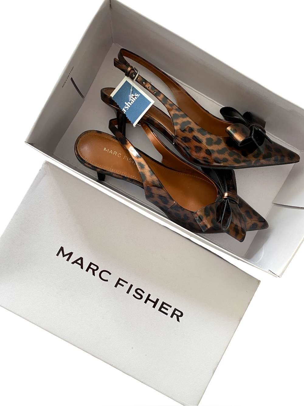 Marc Fisher Women's Allon Bow Slingback Pumps Tortoise Size 6.5